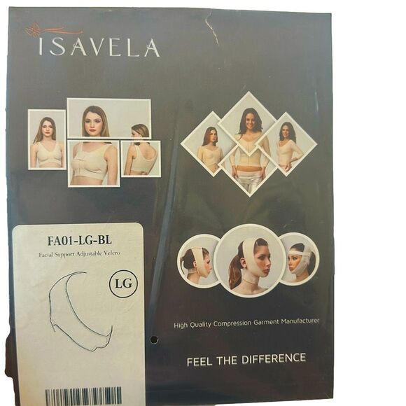 Isavela Facial Compression Garment/Chin Strap/ Facelift Lipo Size Large‎ NWT- - Picture 1 of 2